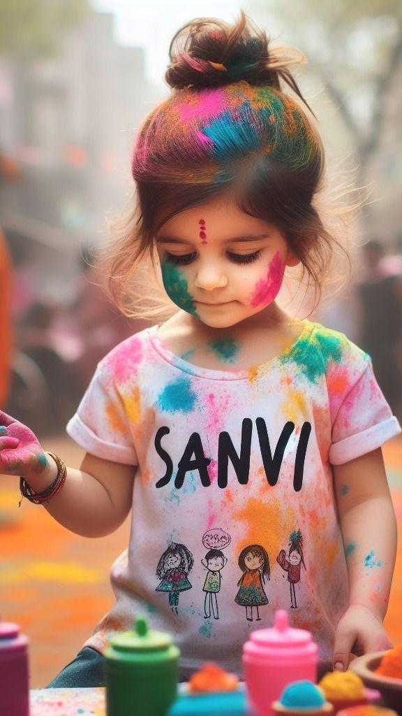 Sanvi Name Holi Cute Girl