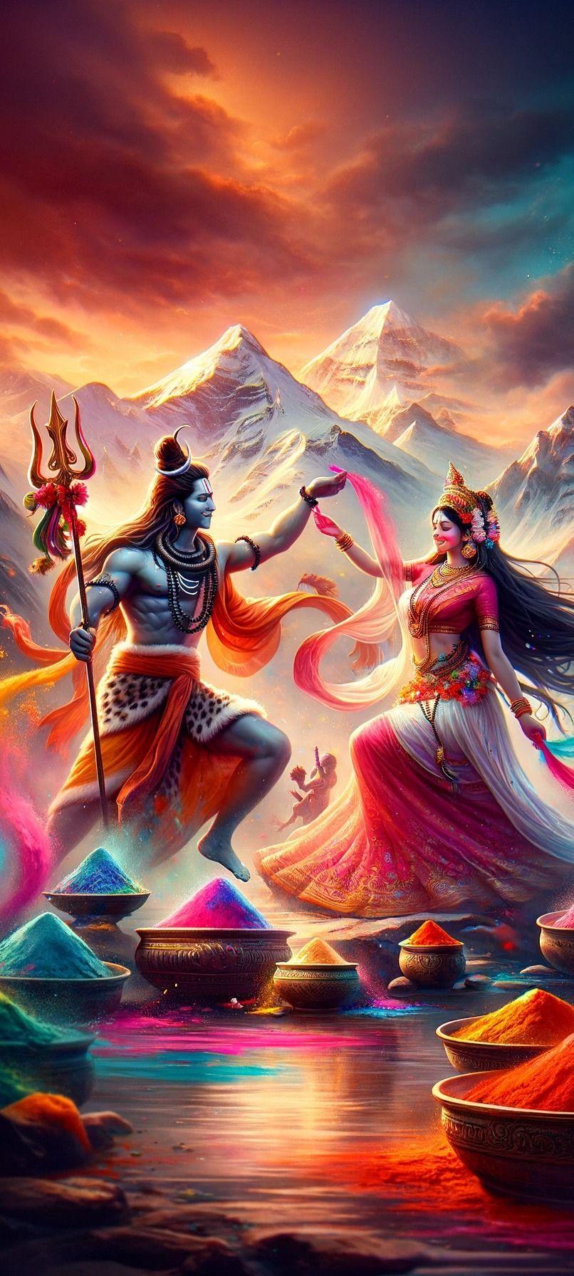 Shiv Parvati Happy Holi 2024