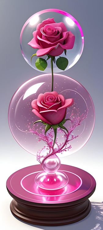 Pink Roise in glass